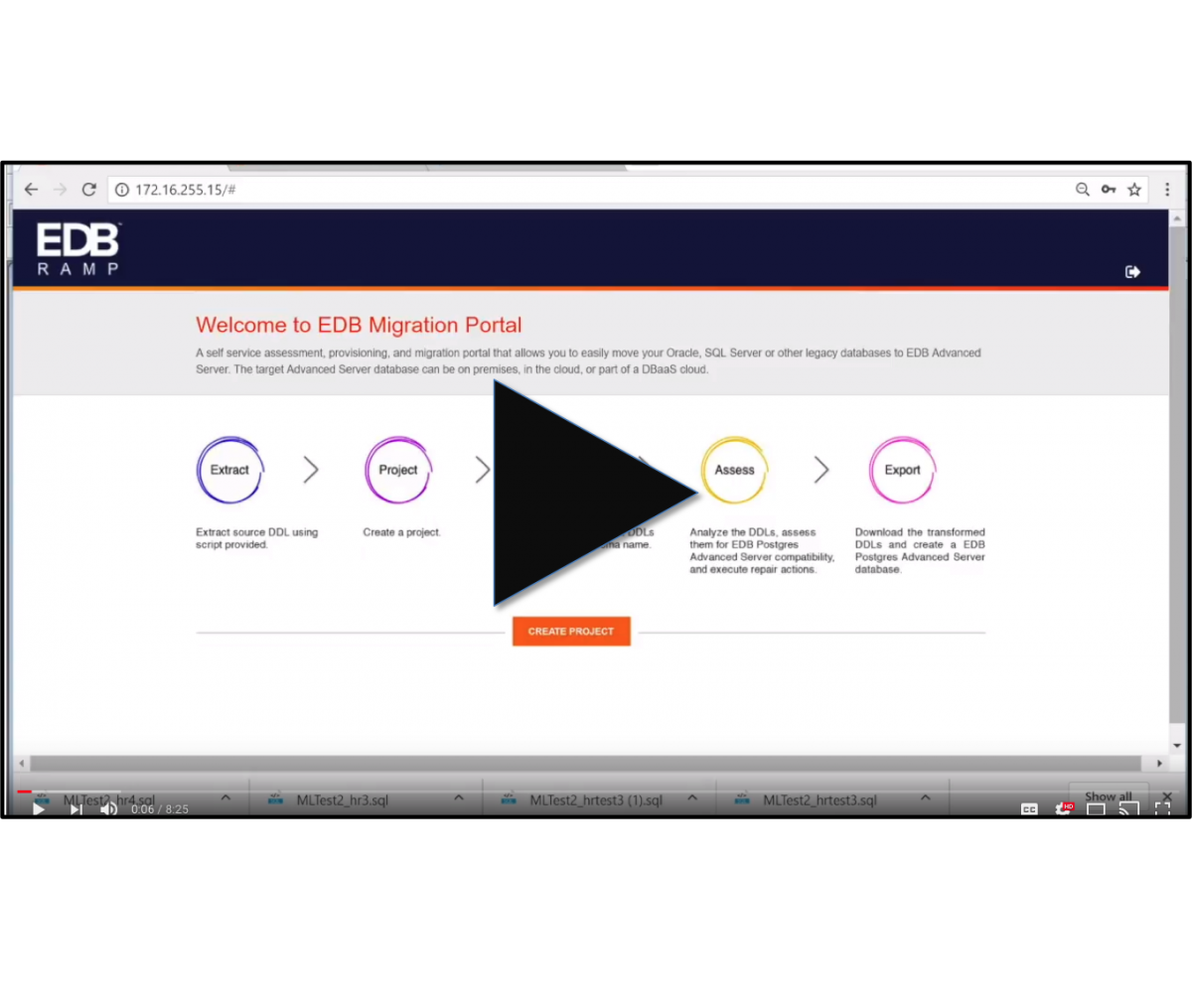 Click to view a demo of the migration portal